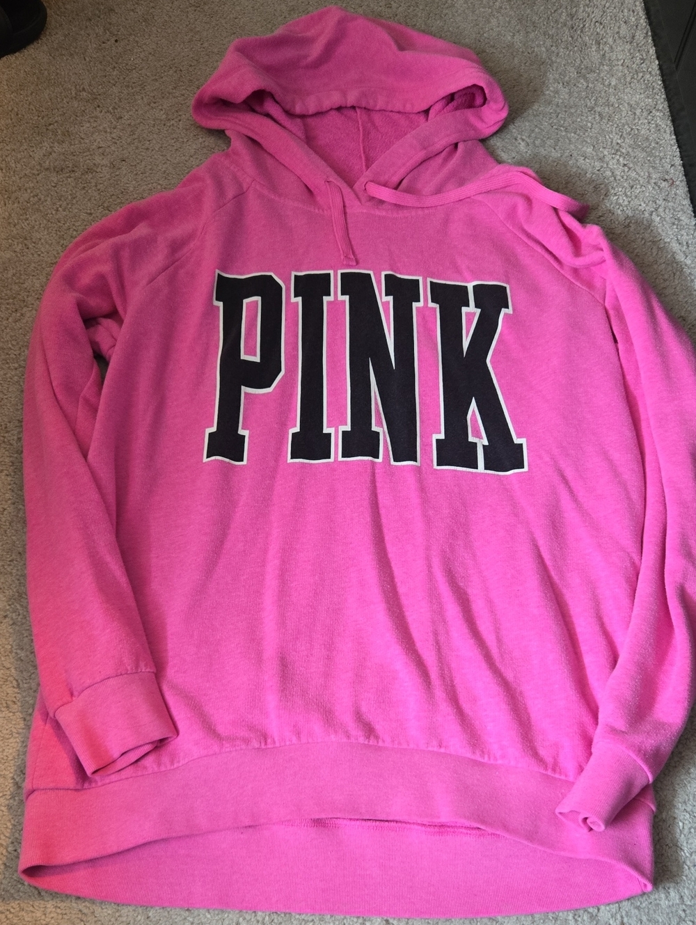PINK Victoria's Secret Bubblegum Pink Pullover Hoodie with Black Logo